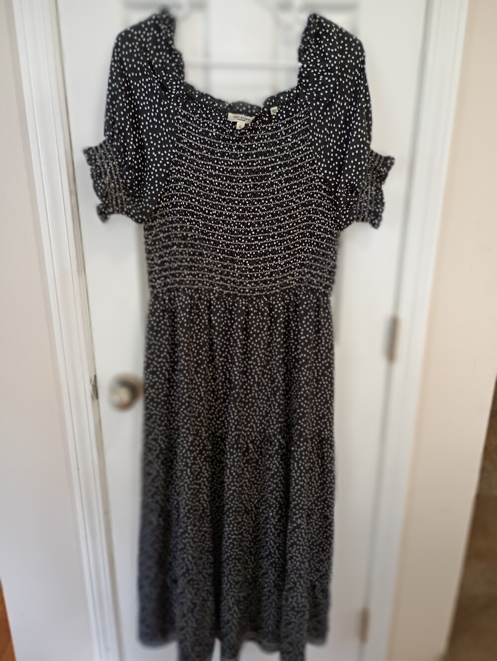 Max Studio Black and White Polka Dot Maxi Dress